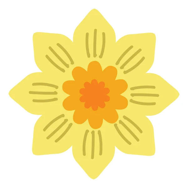 Векторная иллюстрация желтого цветка на белом фоне — стоковый вектор