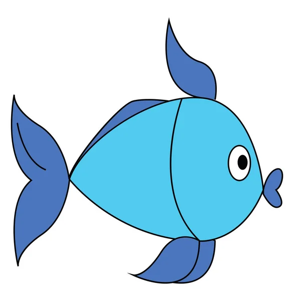 Illustration vectorielle de poisson bleu et bleu clair sur fond blanc — Image vectorielle