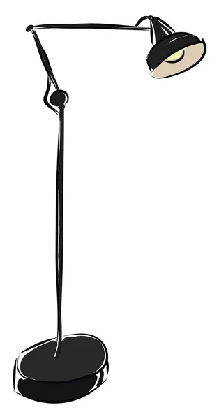 Lámpara de pie negro vector ilustración sobre fondo blanco — Vector de stock