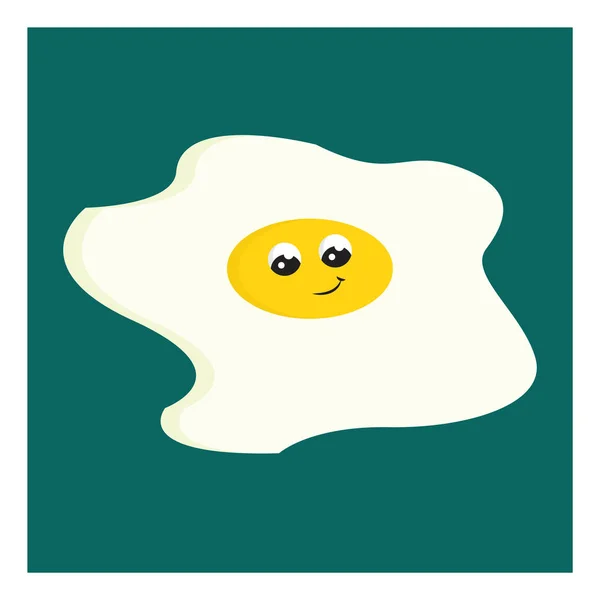 Vektorová ilustrace šťastného vajíčka na tyrkysové pozadí — Stockový vektor