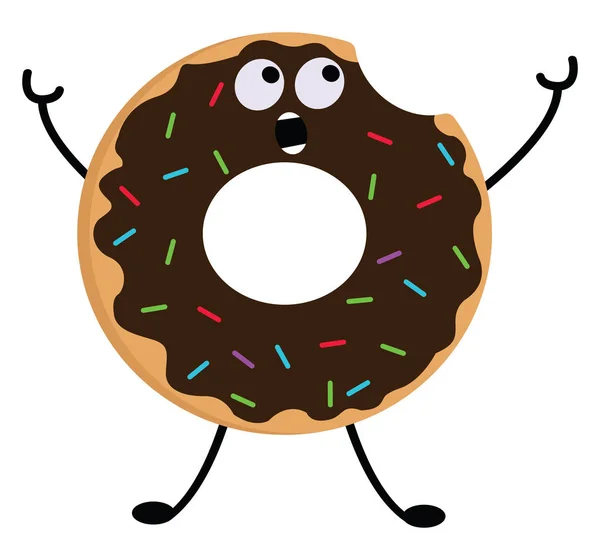 Vektor-Illustration eines Schokoladencreme-Donuts mit bunten Spr — Stockvektor