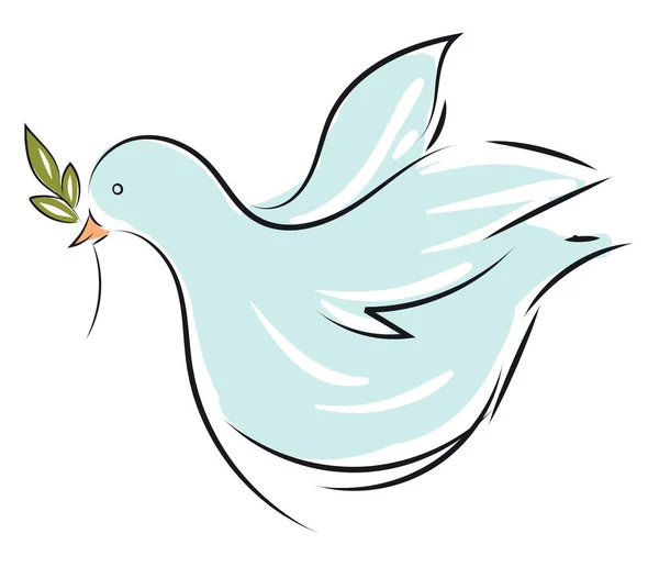 Ilustração vetorial sobre fundo branco de uma pomba azul clara sagacidade — Vetor de Stock