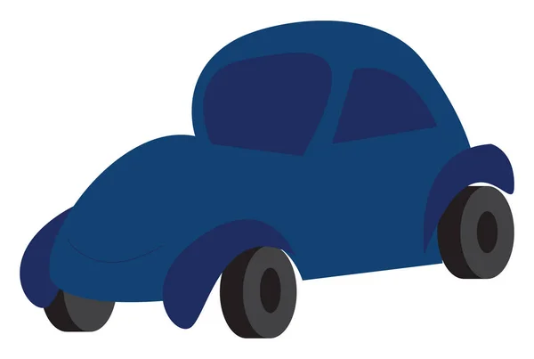 Mavi araba Doodle illüstrasyon beyaz arka planda vektör baskı — Stok Vektör