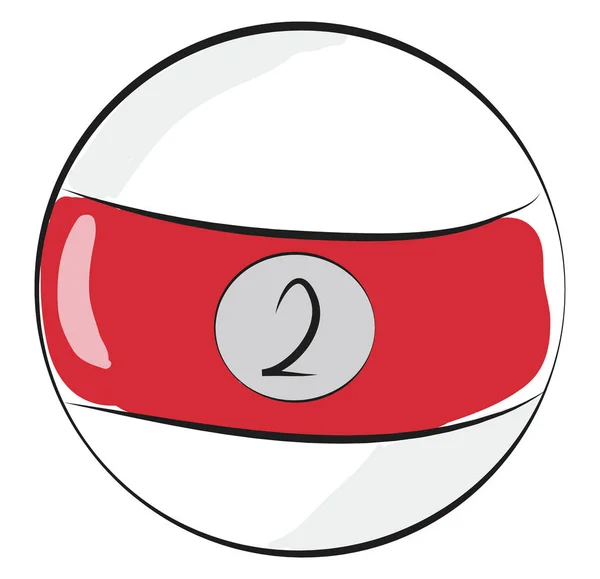 ビリヤードボールナンバー2白背景のイラストカラーベクトル — ストックベクタ