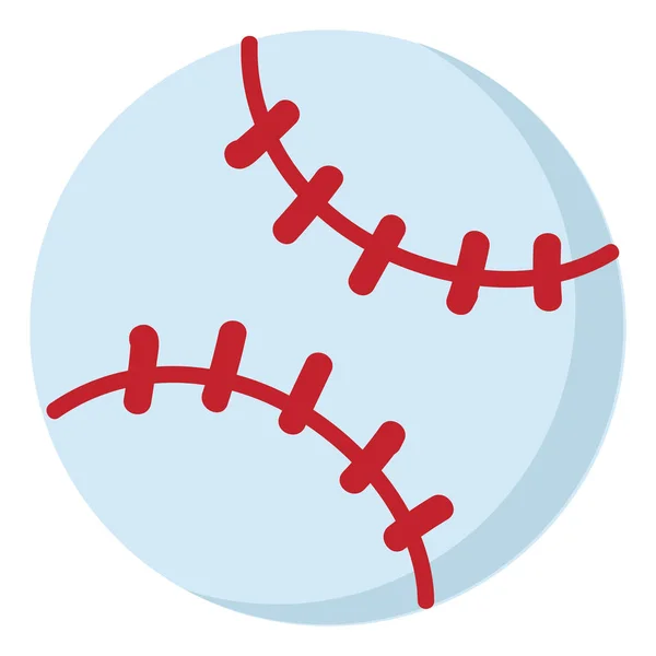 Baseball-Ausrüstung Ball mit Stichen Illustration Farbvektor — Stockvektor