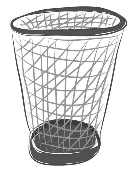 Empty trash basket illustration color vector on white background — Stock Vector