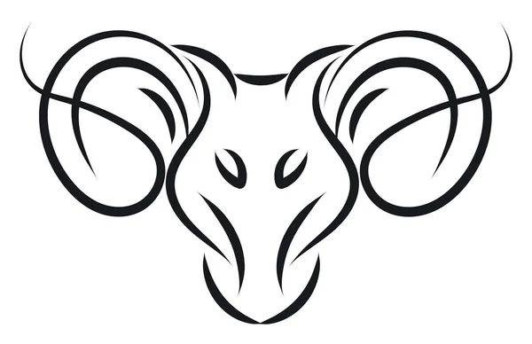 Aries sinal tatuagem ilustração vetor de cor no fundo branco — Vetor de Stock