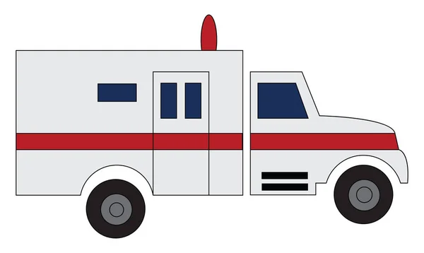 Auto di ambulanza alla guida del vettore di stampa dell'illustrazione dell'ospedale su w — Vettoriale Stock