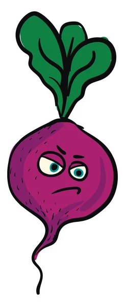 愤怒的紫色甜菜例证颜色向量在白色背景 — 图库矢量图片