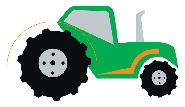 Un vecteur de machine tracteur vert ou illustration couleur — Image vectorielle