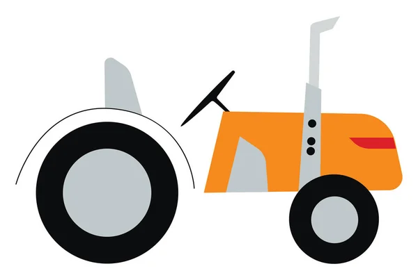 En orange traktor för odling vektor eller färg illustration — Stock vektor