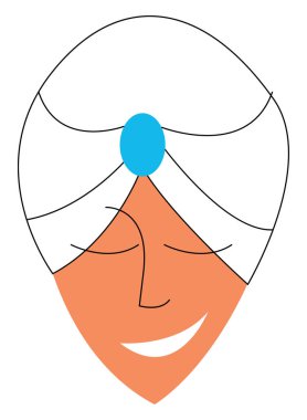 Şeyh beyaz başlık vektör veya renk illüstrasyon