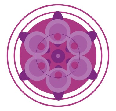 Pembe renk Mandala vektör veya renk illüstrasyon