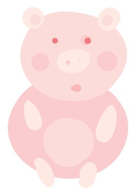 Sevimli Piglet oyuncak vektör veya renk illüstrasyon