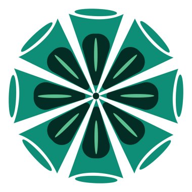 Yoga vektör veya renk illüstrasyon için yeşil Mandala