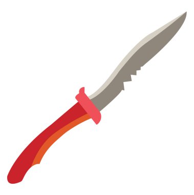 Kolu vektör veya renk illüstrasyon ile Avcı bıçağı