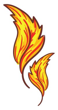 Sarı ve kırmızı tüy vektör veya renk illüstrasyon