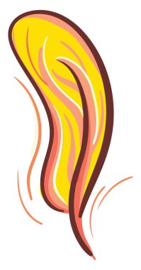 Sarı tüy vektörü veya renk çizimi