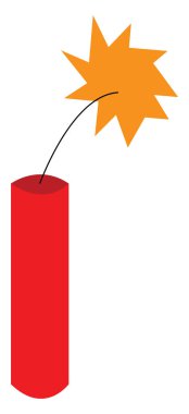 Yangın vektör veya renk illüstrasyon patlayıcı dinamit