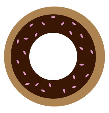 Sprinkles vektör veya renk Illustration ile çikolata donut