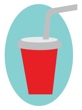 Saman vektör veya renk Illustration ile kırmızı cam içecek