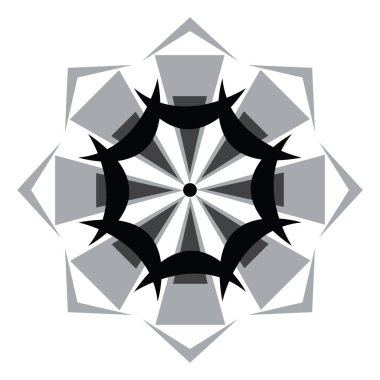 Manevi uygulama vektör veya renk ıllustrat için bir siyah Mandala