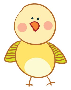 Sarı kanatlar vektör veya renk illüstrasyon ile küçük kuş