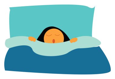 A girl sleeping vector or color illustration clipart