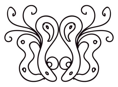 Siyah maske vektörü veya renk çizimi