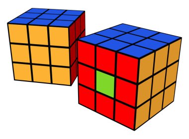Rubik küp oyuncak vektör veya renk illüstrasyon