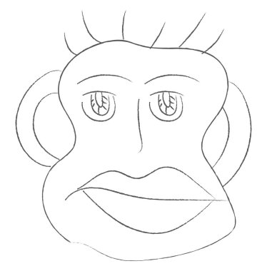 Bir maymun vektör veya renk Illustration bir doodle