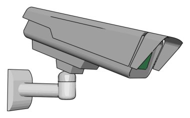 CCTV kamera vektör veya renk illüstrasyon kullanır