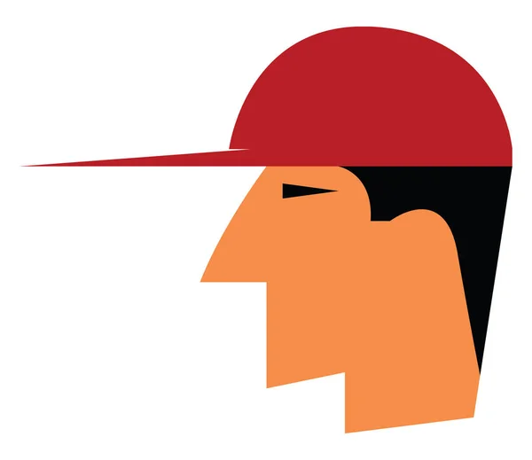 赤い帽子のベクターまたはカラーイラストを身に着けている人 — ストックベクタ