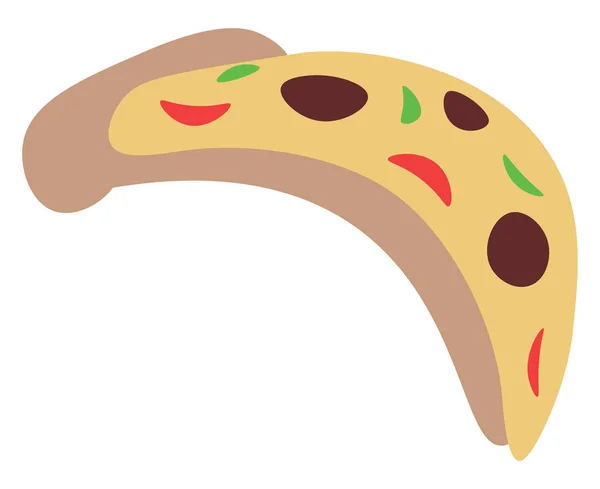 Una rebanada de pizza con toppings vector o ilustración de color — Vector de stock