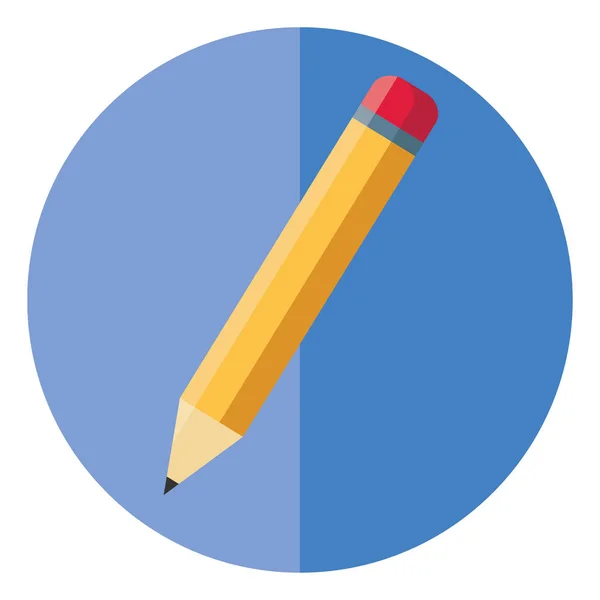 Свинцовый карандаш с вектором ластика или цветной иллюстрацией — стоковый вектор