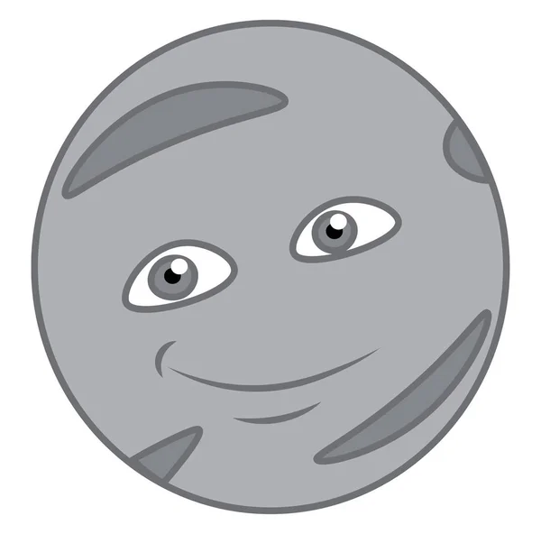 Bir gülümseme vektör veya renk Illustration ile Mercury gezegen — Stok Vektör