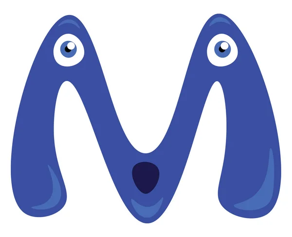 Alfabet M met Happy Face vector of kleur illustratie — Stockvector