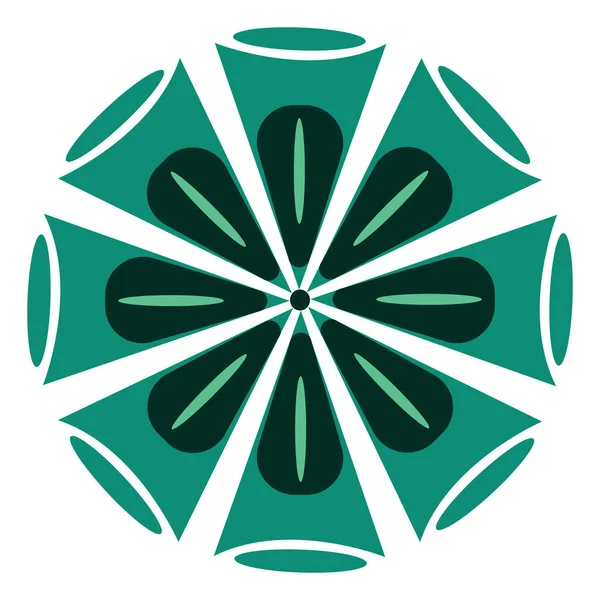 Зеленая мандала для вектора йоги или цветной иллюстрации — стоковый вектор