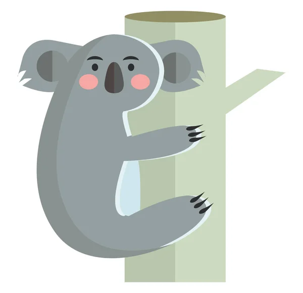 Koala está subindo vetor de árvore ou ilustração de cor — Vetor de Stock