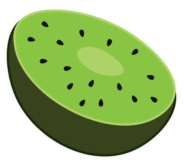 Ein halb geschnittener Kiwi-Fruchtvektor oder farbige Illustration — Stockvektor