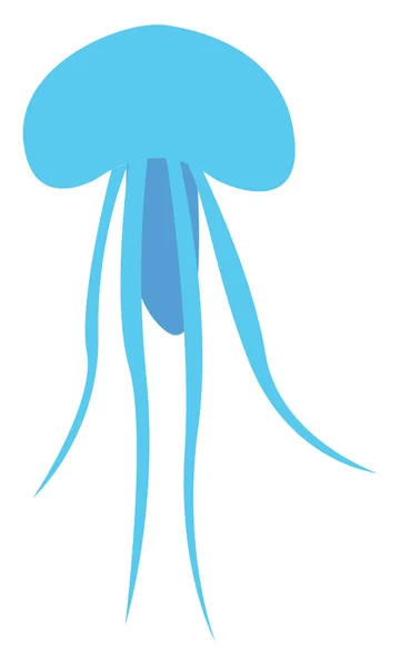 Medusas bajo vector de agua o ilustración en color — Vector de stock