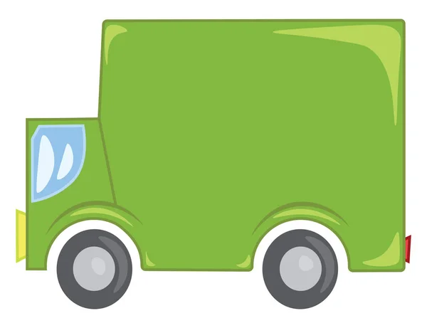 Vector de camión comercial verde o ilustración a color — Vector de stock