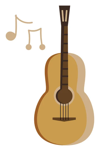 Instrumento musical del vector de guitarra bajo o ilustración de color — Vector de stock