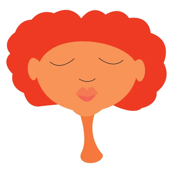 Fille avec vecteur de cheveux bouclés orange ou illustration de couleur — Image vectorielle