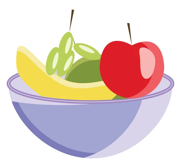 Un vecteur panier de fruits ou illustration couleur — Image vectorielle