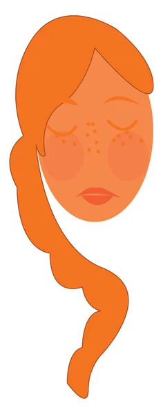 Una chica con pecas vector o ilustración de color — Vector de stock