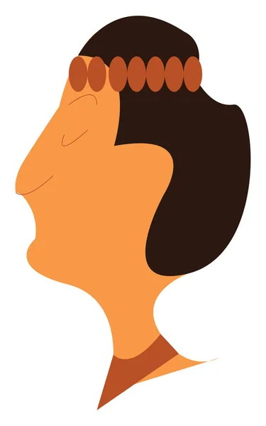 Een vrouw met bruin hoofd Gear vector of kleur illustratie — Stockvector