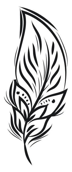 Vector de diseño de plumas en blanco y negro o ilustración en color — Archivo Imágenes Vectoriales