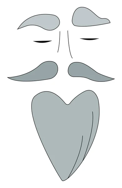 Un vector de barba facial gris o ilustración en color — Archivo Imágenes Vectoriales