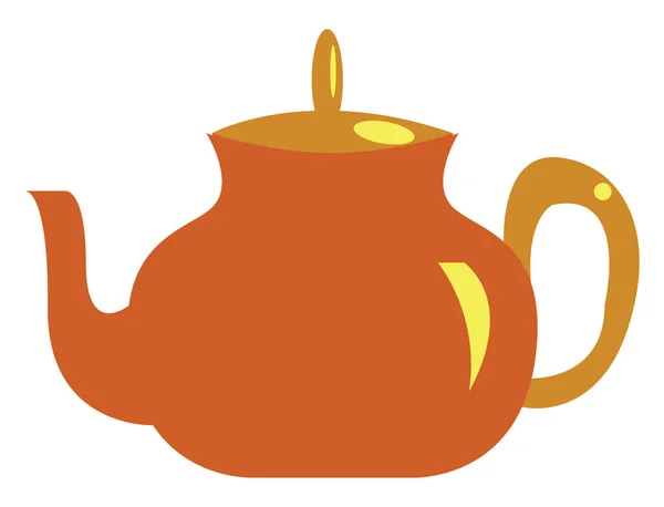 Un vettore teiera arancione o illustrazione a colori — Vettoriale Stock